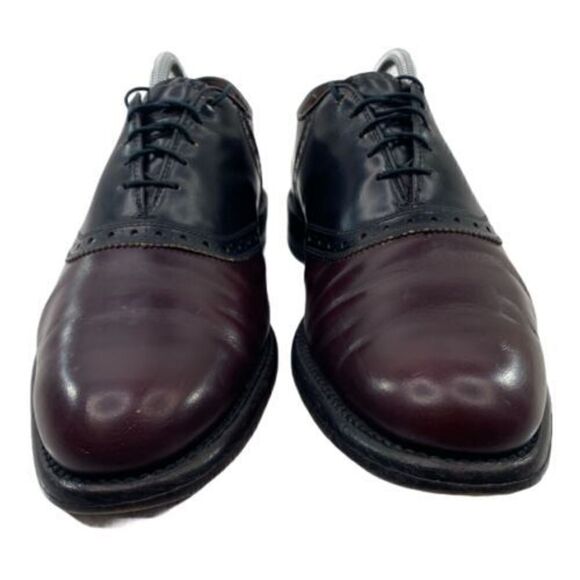 Allen Edmonds Polo Men’s Sz 9.5 A Burgundy Black Leather Saddle Oxfords Shoes main image 5